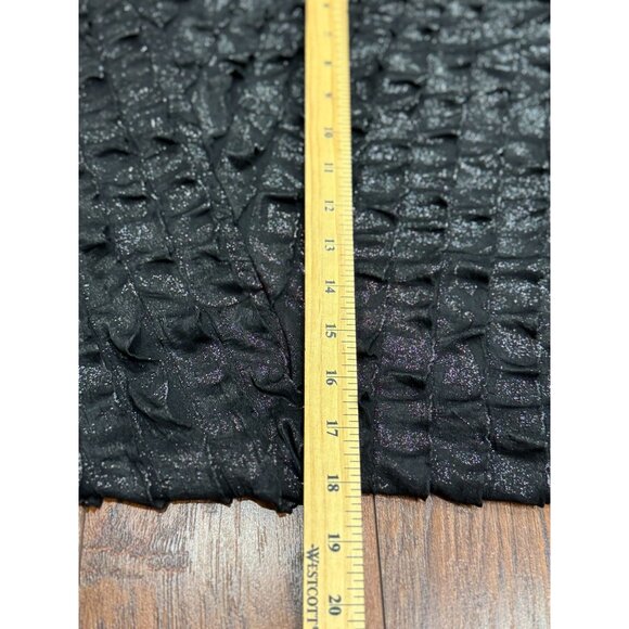 Notations Black Ruffle Sparkle L Dress Short Sleeve Shimmer Party Cocktail - Picture 12 of 13